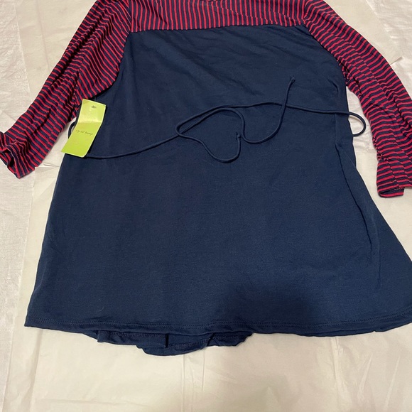 NWT Maternity Top By My Lil Bump Large Striped - Picture 6 of 6
